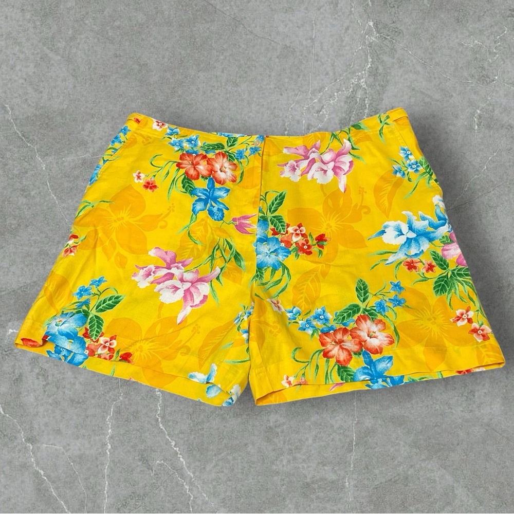NWT Lauren Ralph Lauren High Rise Floral Linen Shorts Plus 22W